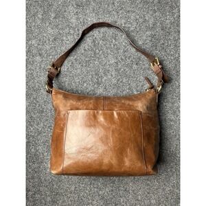 Womens Leather Hobo Brown Shoulder Handbag, Size One Size